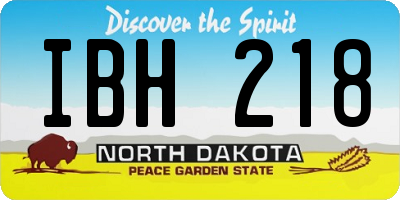 ND license plate IBH218
