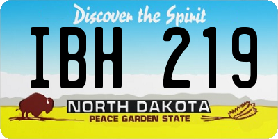ND license plate IBH219