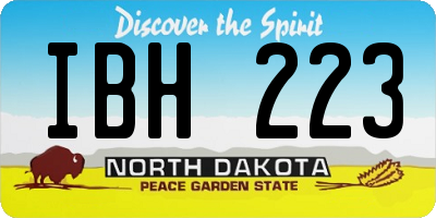 ND license plate IBH223