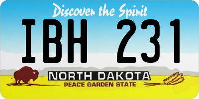 ND license plate IBH231