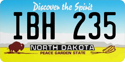 ND license plate IBH235