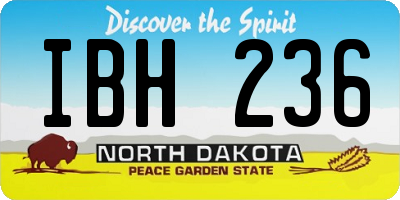 ND license plate IBH236