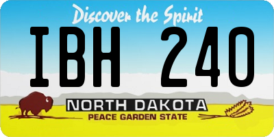 ND license plate IBH240