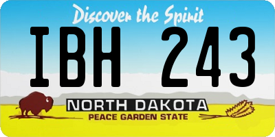 ND license plate IBH243