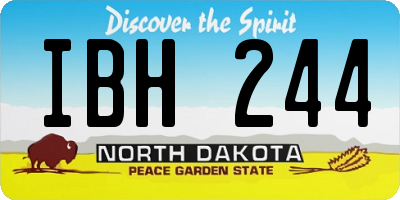ND license plate IBH244