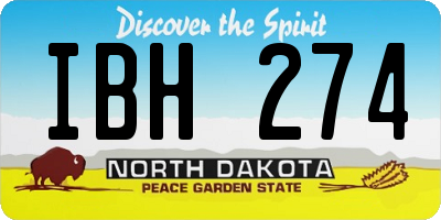 ND license plate IBH274