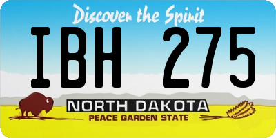 ND license plate IBH275