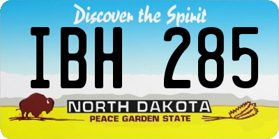 ND license plate IBH285