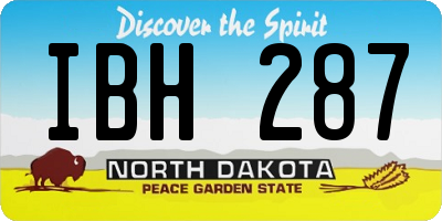 ND license plate IBH287