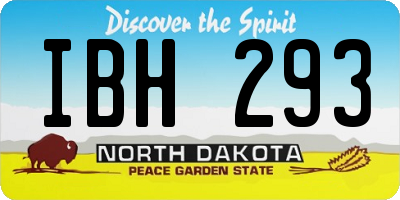 ND license plate IBH293