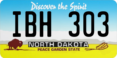 ND license plate IBH303