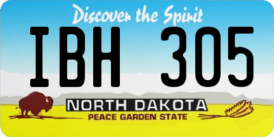 ND license plate IBH305