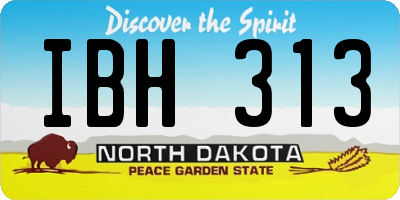 ND license plate IBH313