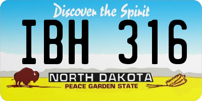 ND license plate IBH316