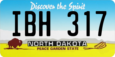 ND license plate IBH317