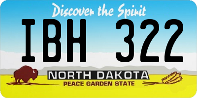 ND license plate IBH322