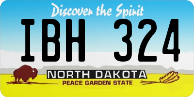 ND license plate IBH324