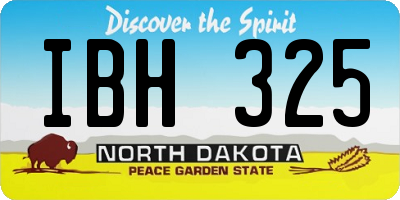 ND license plate IBH325