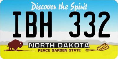 ND license plate IBH332