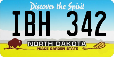 ND license plate IBH342