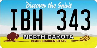 ND license plate IBH343