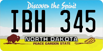 ND license plate IBH345