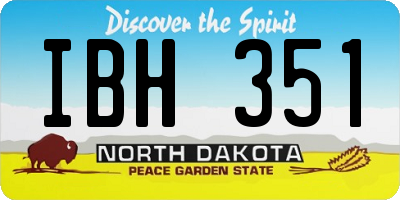 ND license plate IBH351