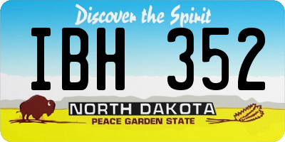 ND license plate IBH352