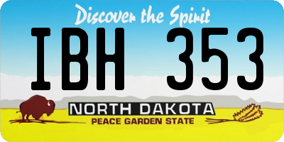 ND license plate IBH353