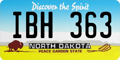 ND license plate IBH363