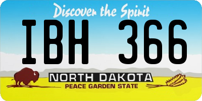 ND license plate IBH366