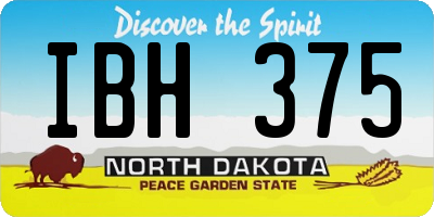 ND license plate IBH375