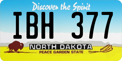 ND license plate IBH377