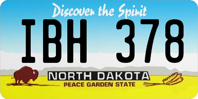 ND license plate IBH378