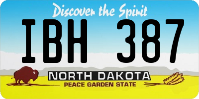 ND license plate IBH387