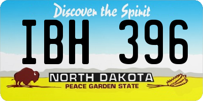 ND license plate IBH396