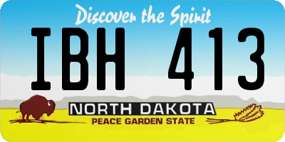 ND license plate IBH413