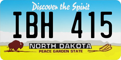 ND license plate IBH415