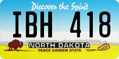 ND license plate IBH418