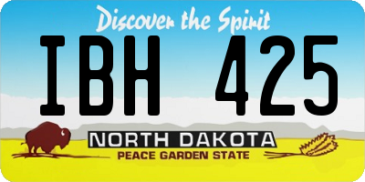 ND license plate IBH425