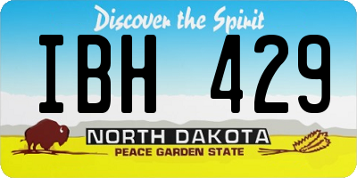 ND license plate IBH429