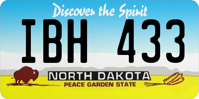 ND license plate IBH433