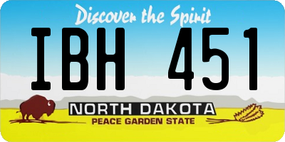 ND license plate IBH451