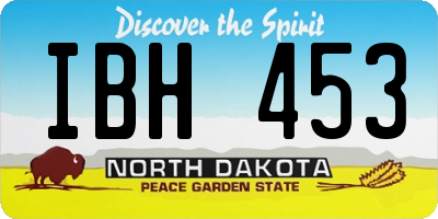ND license plate IBH453