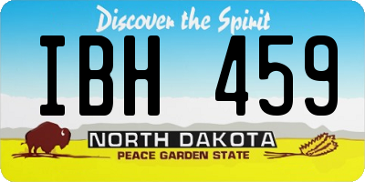 ND license plate IBH459