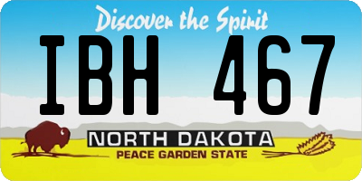 ND license plate IBH467