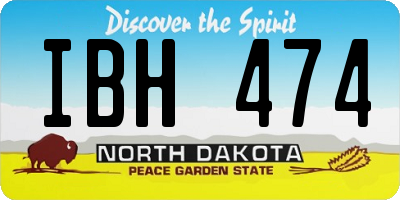 ND license plate IBH474