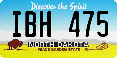ND license plate IBH475