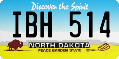 ND license plate IBH514