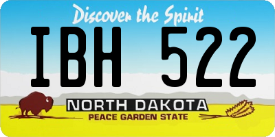 ND license plate IBH522